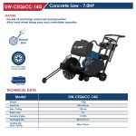 ⁦منشار اسفلت وخرسانه بنزين  14 بوصه 7حصان اي بي تي APT  DW-CEQ6CC-14G⁩ - الصورة ⁦2⁩