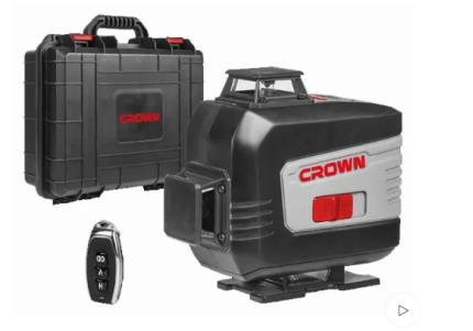 ميزان ليزر كراون 16 خط 30 متر 4 عدسات 360 درجة ليزر اخضر بالريموت موديل CROWN – CT44091